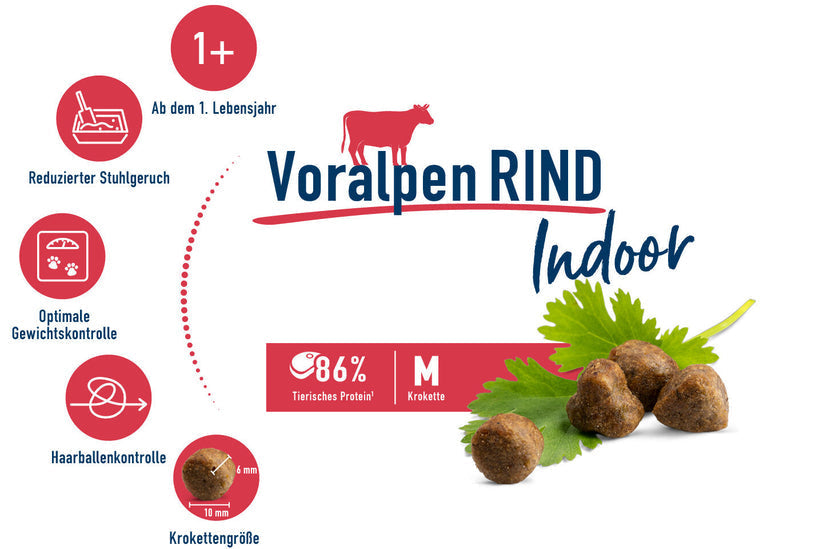 Happy Cat Indoor Adult Voralpen Rind 4 Kg