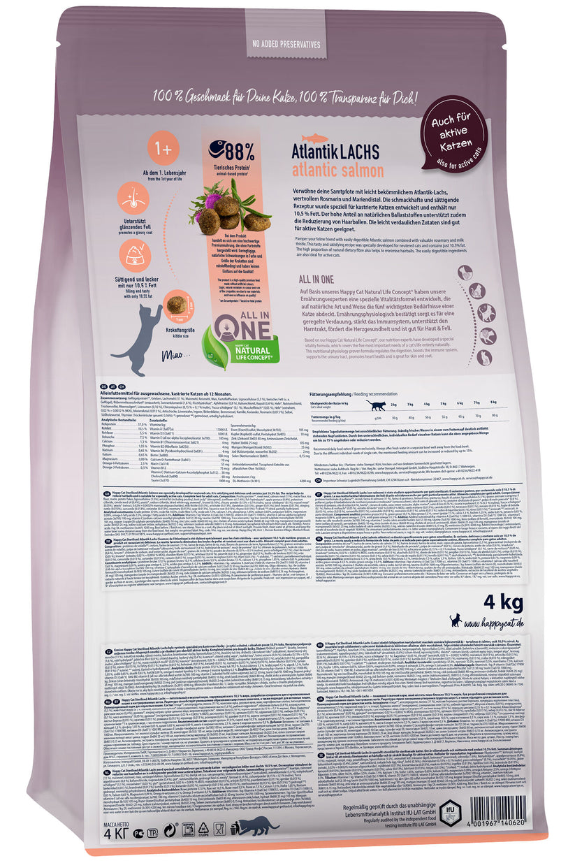 Happy Cat Adult Sterilised Atlantik Lachs Atlantic Salmon 1.3 Kg