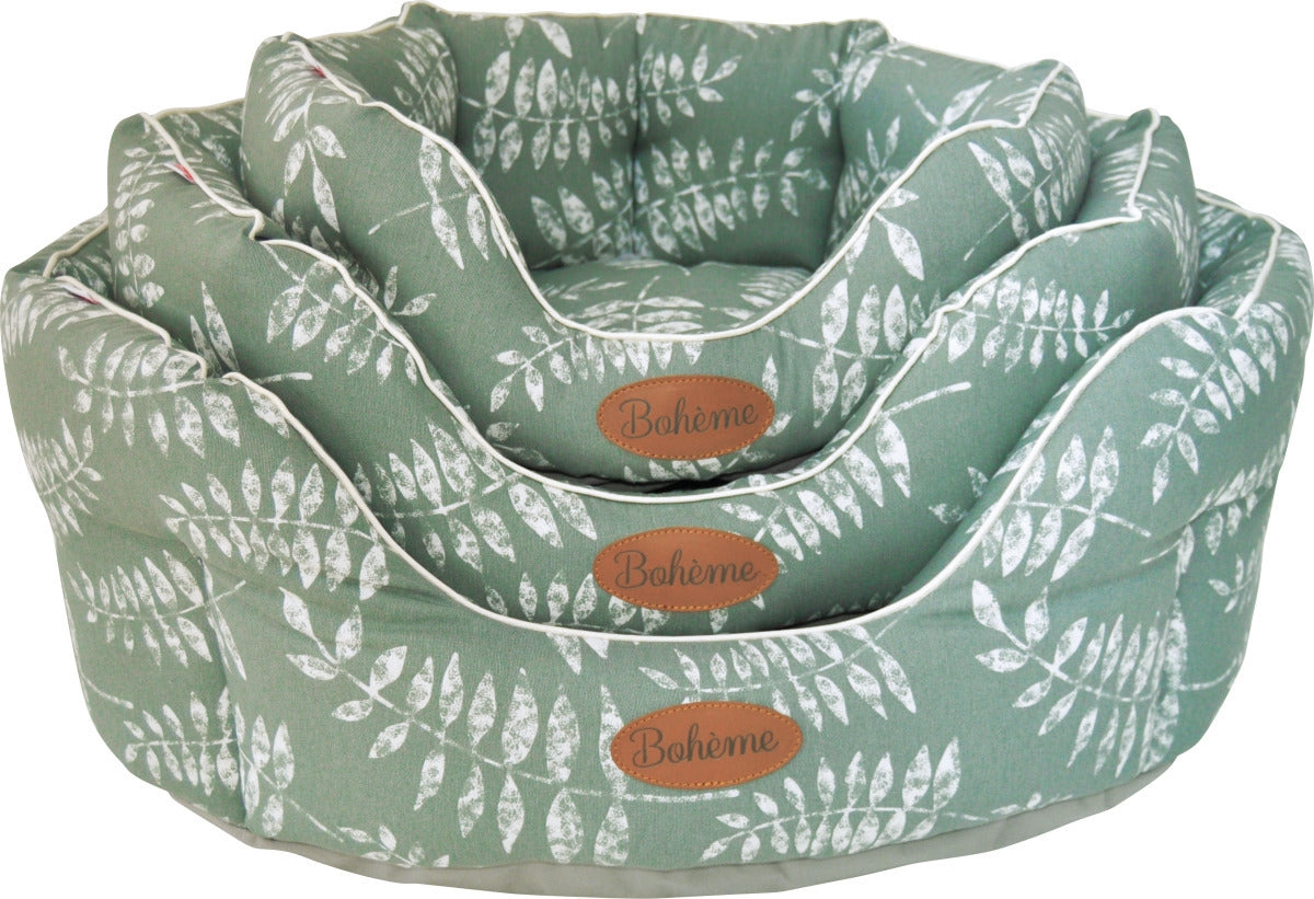 Set of 3 Club Boheme Pet Beds Green 45-65cm