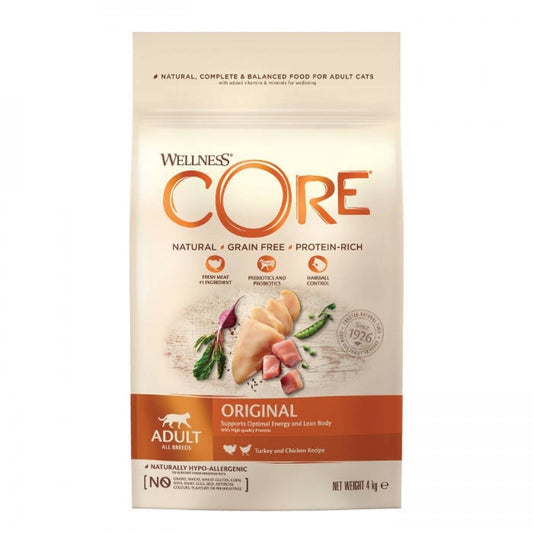 Wellness CORE Original Turkey with Chicken Recipe Cat Dry Food, 4 Kg