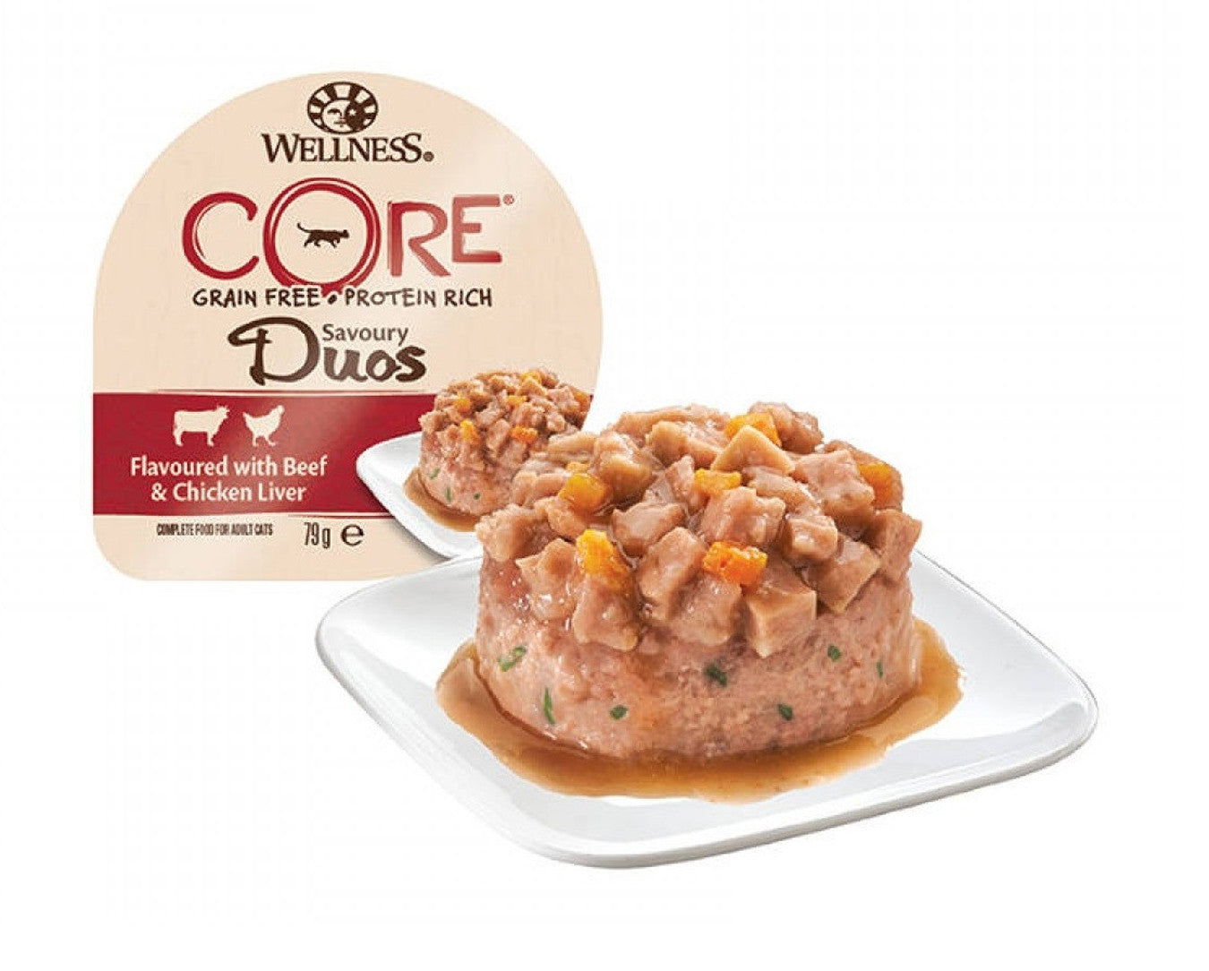 Wellness CORE Savoury Duos Flavoured with Beef and Chicken Liver for Cat, 79g