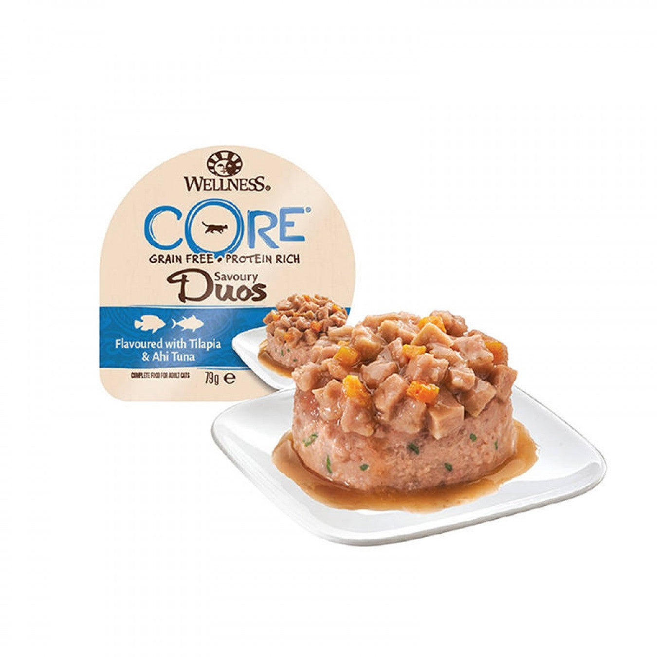 Wellness CORE Savoury Duos Flavoured with Tilapia and Ahi Tuna for Cat, 79g