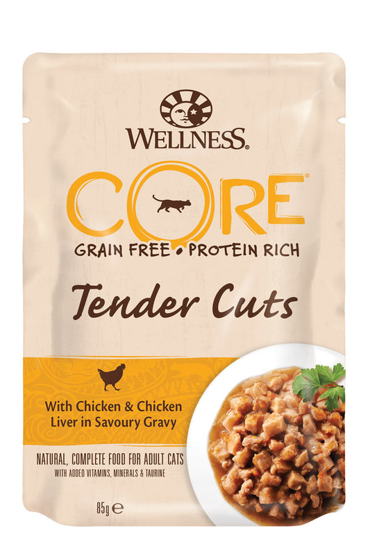 Wellness CORE Tender Cuts With Chicken & Chicken Liver for Cat, 85g