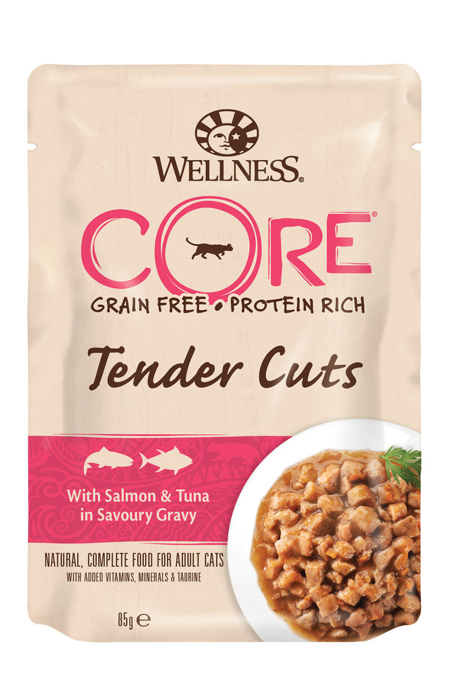 Wellness CORE Tender Cuts With Salmon & Tuna in Savoury Gravy for Cat, 85g