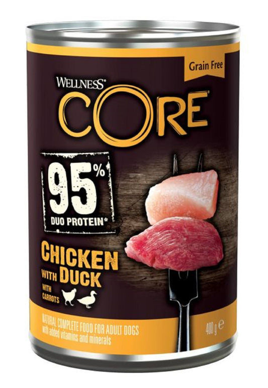 Wellness Core 95% Chicken with Duck Wet Dog Food, 400g