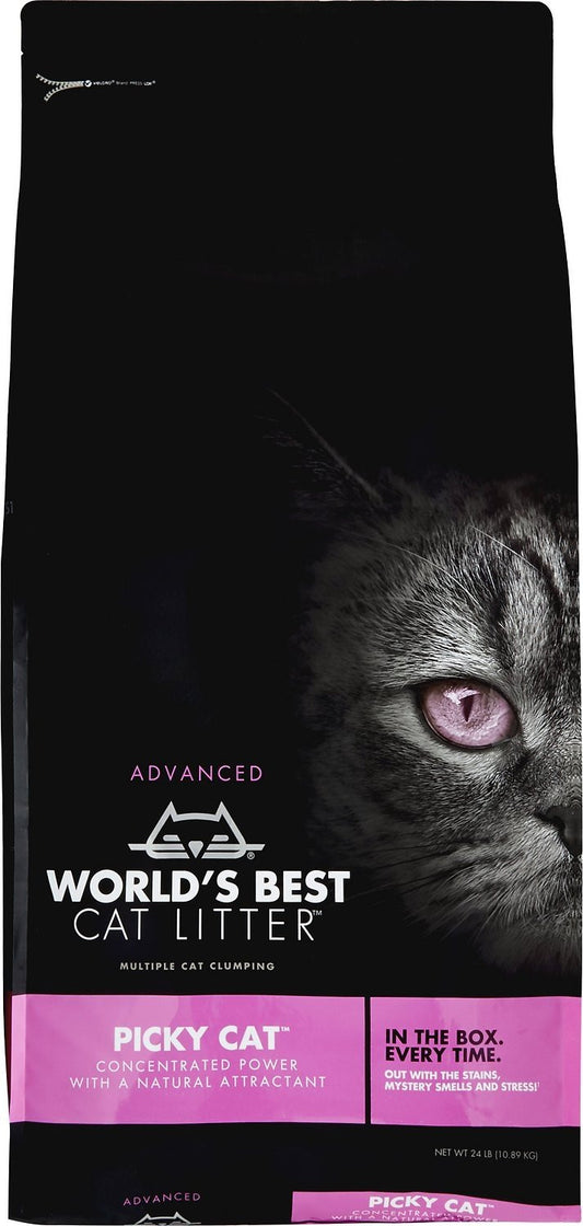 World's Best Cat Litter Picky Cat Unscented Clumping Cat Litter, 24 lb