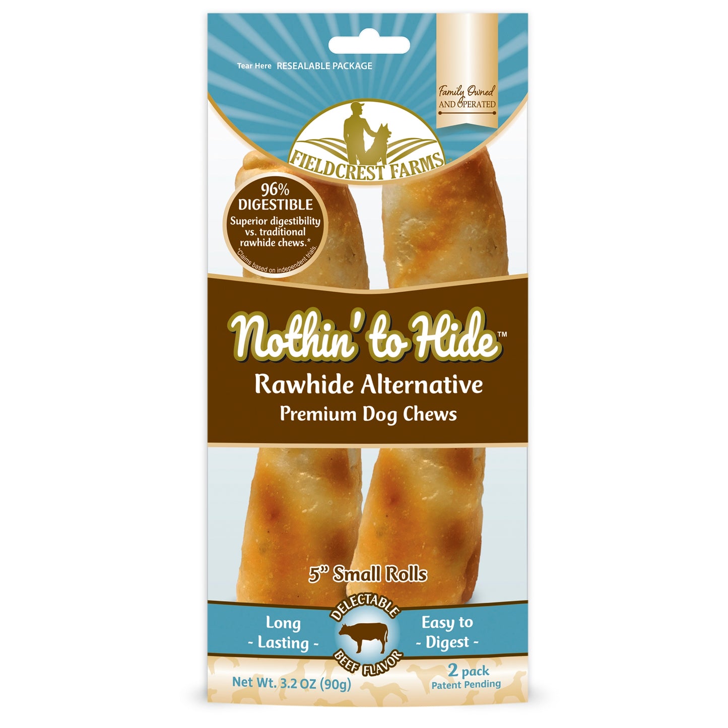 NOTHIN' TO HIDE SMALL ROLL -  BEEF 90G