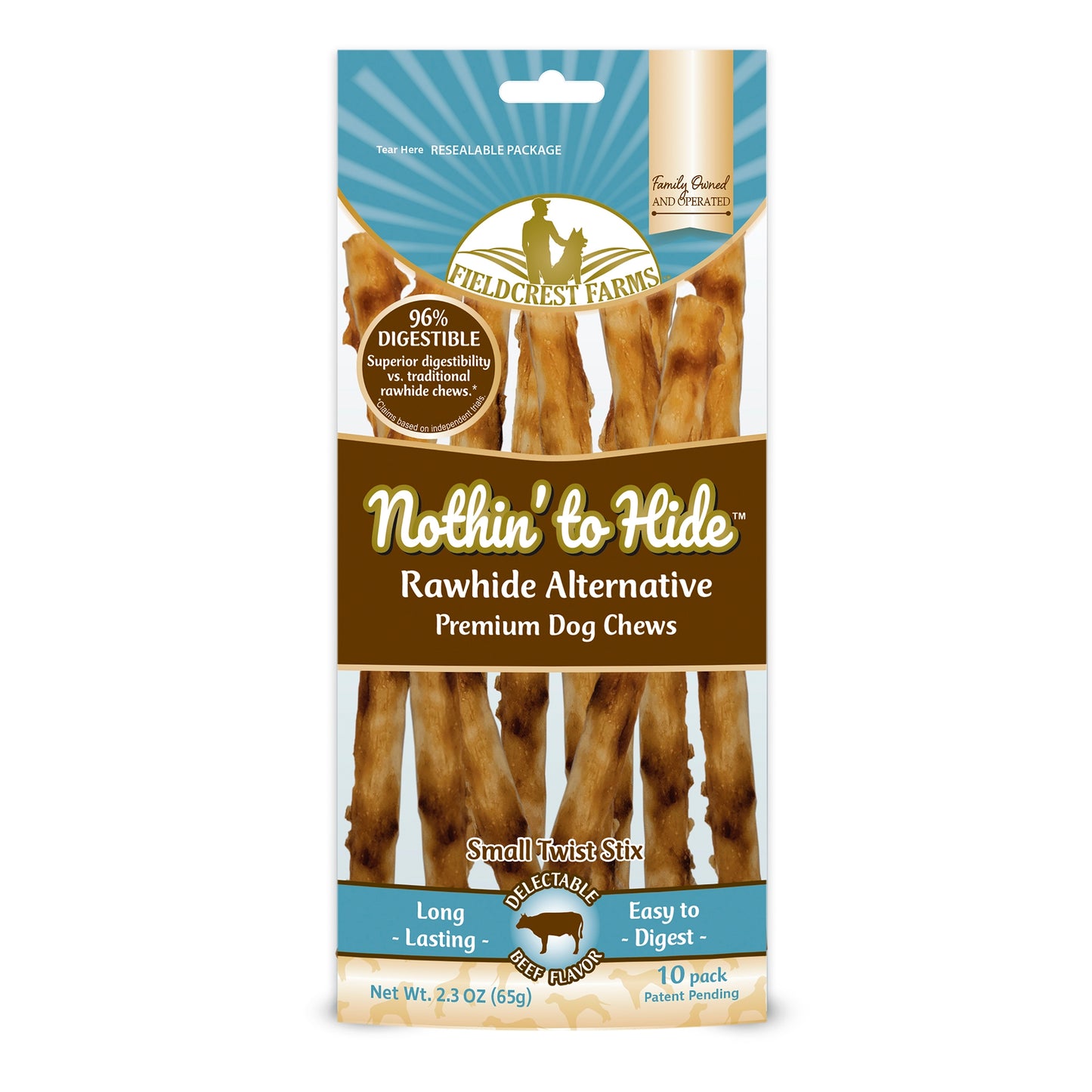 NOTHIN' TO HIDE SMALL TWIST STIX - BEEF 65G