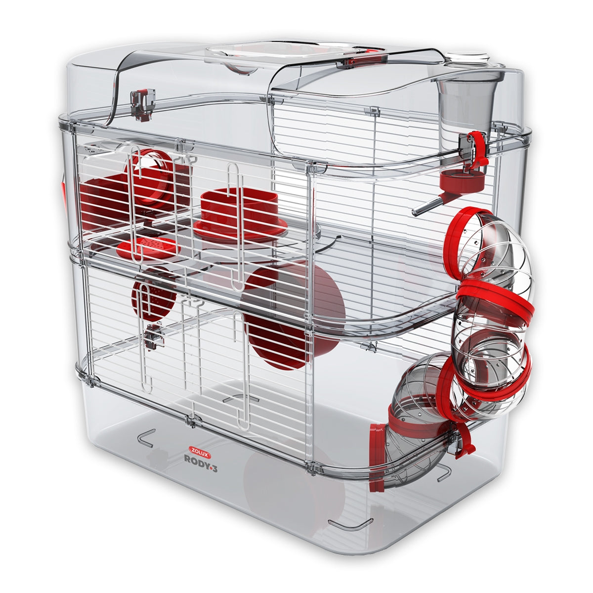 Rody 3 Duo Rodent Cage - Grenadine Red