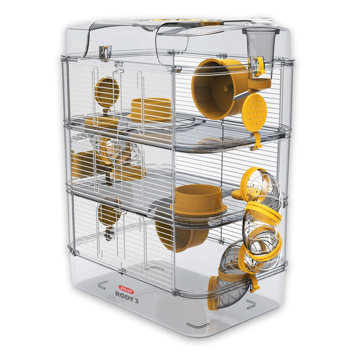 Rody 3 Trio Rodent Cage - Banana Yellow