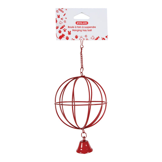 Metallic Hanging Hay Ball - Red