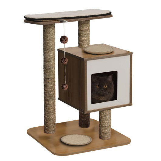 Premium Cat Furniture V-Base - Walnut