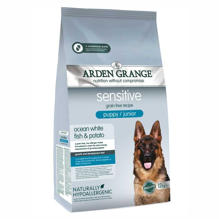 Arden Grange Sensitive Puppy / Junior – grain free – ocean white fish & potato 2 Kg