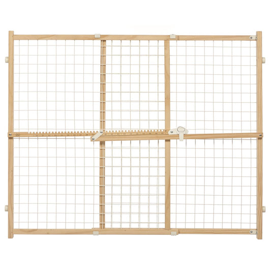 Wood and Wire Mesh Pet Gate