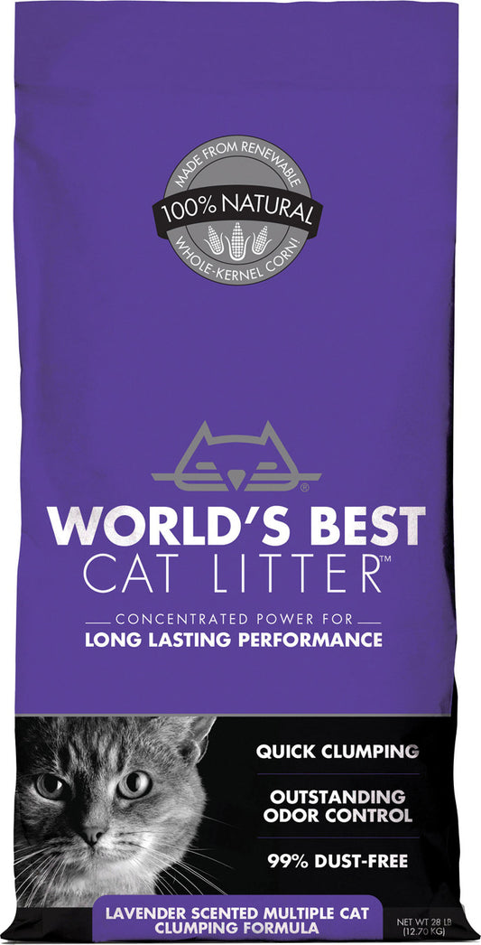 World's Best Cat Litter Scented Multiple Cat Clumping Lavender Scented 28 Lbs