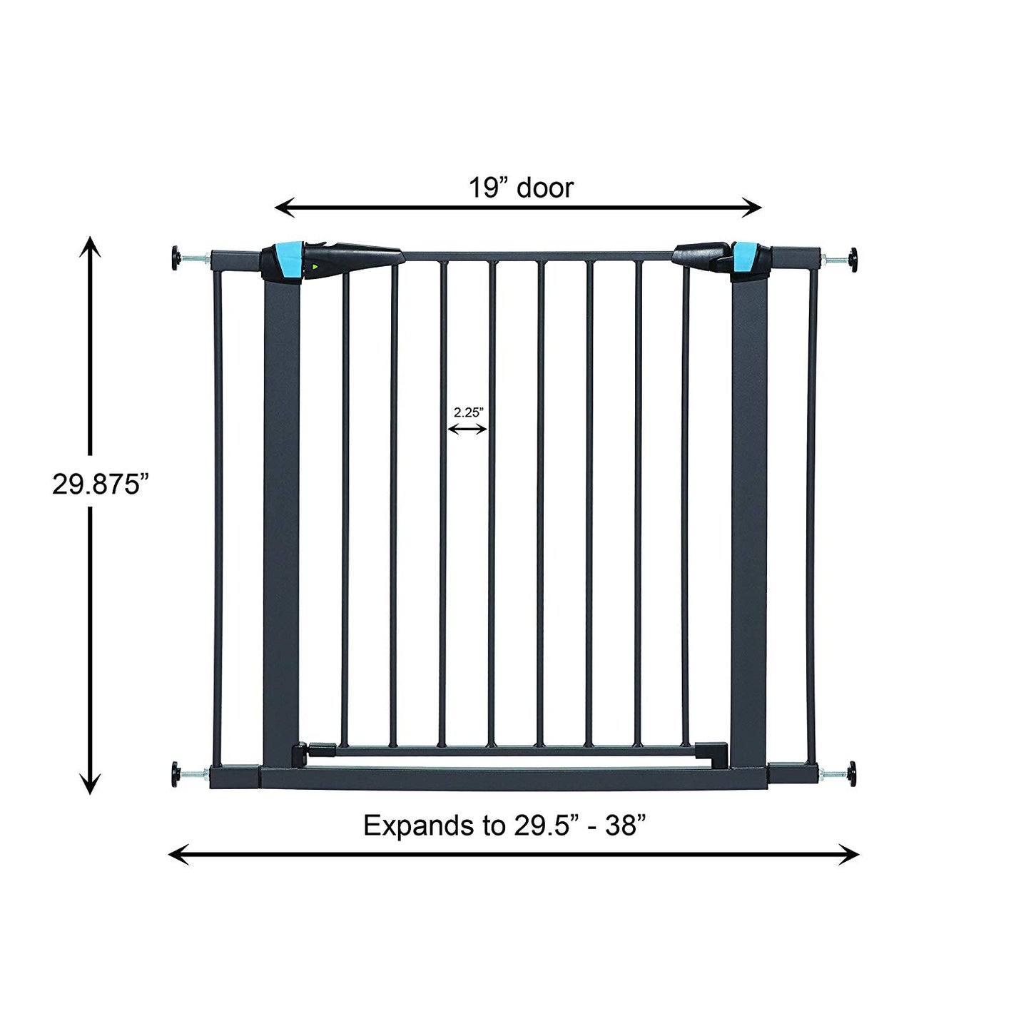 39"TALL GRAPHITE STEEL GATE-GLO N DARK