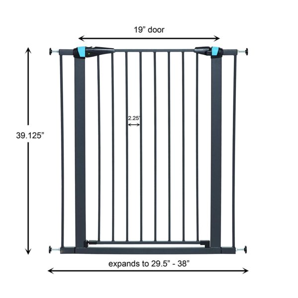 39"TALL GRAPHITE STEEL GATE-GLO N DARK