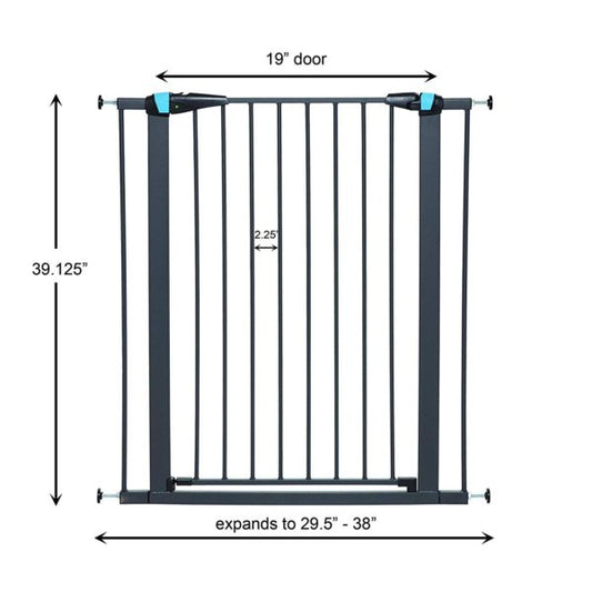 39"TALL GRAPHITE STEEL GATE-GLO N DARK