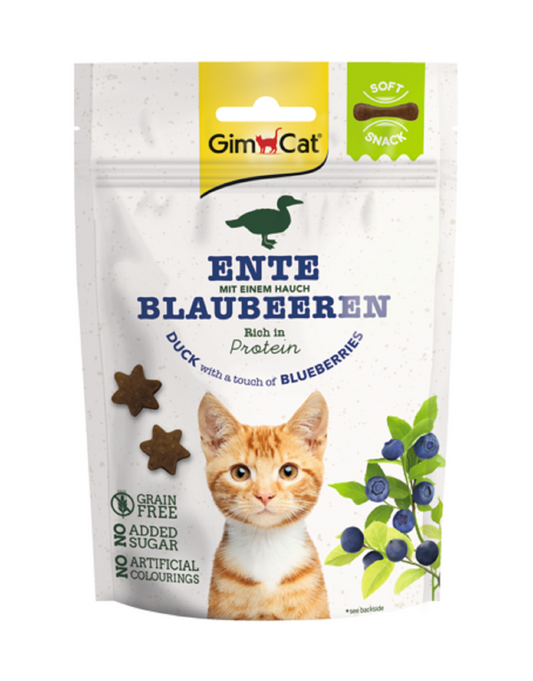 Gimcat Soft Snacks Duck & Blueberry Cat Treats, 60 g