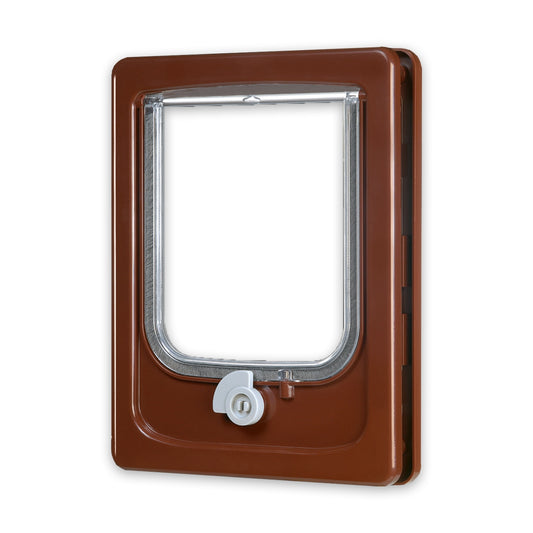 Cat-flap for Wooden Door - 2 Position Brown