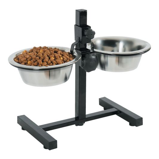Adjustable Stand with Stainless Steel Dog Bowls 0.7L, Zolux