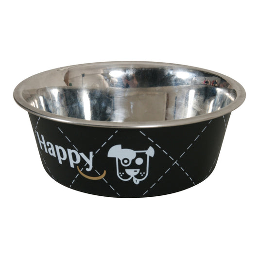 Happy Stainless Steel Dog Bowls - Black 1.5L