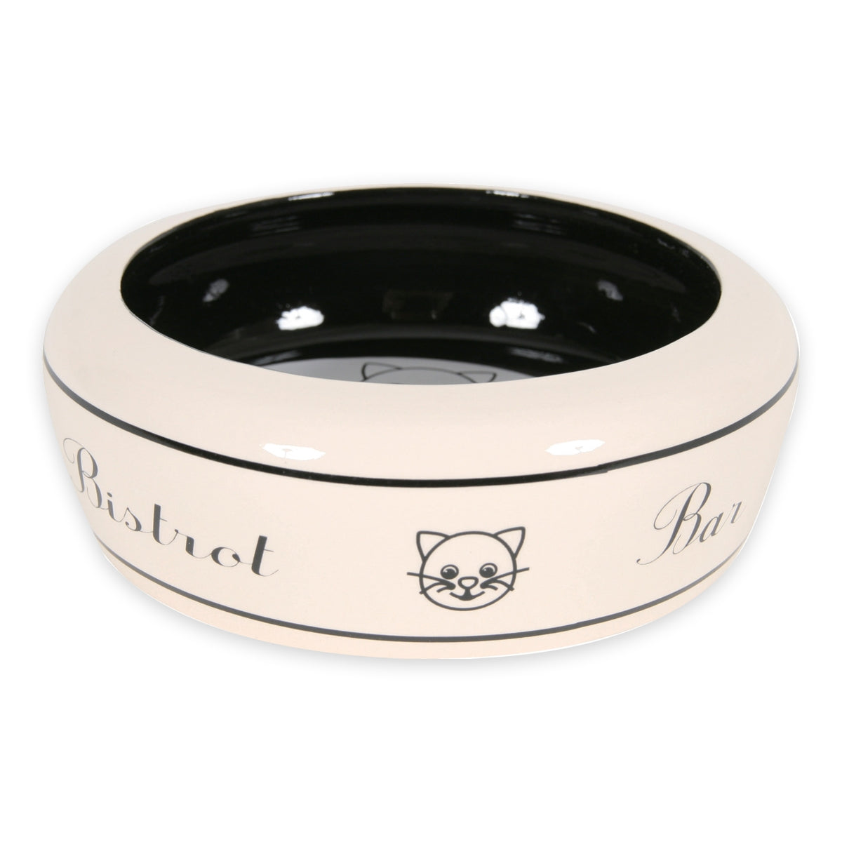 No Waste Ceramic Cat Bowl Bar - White 300ml