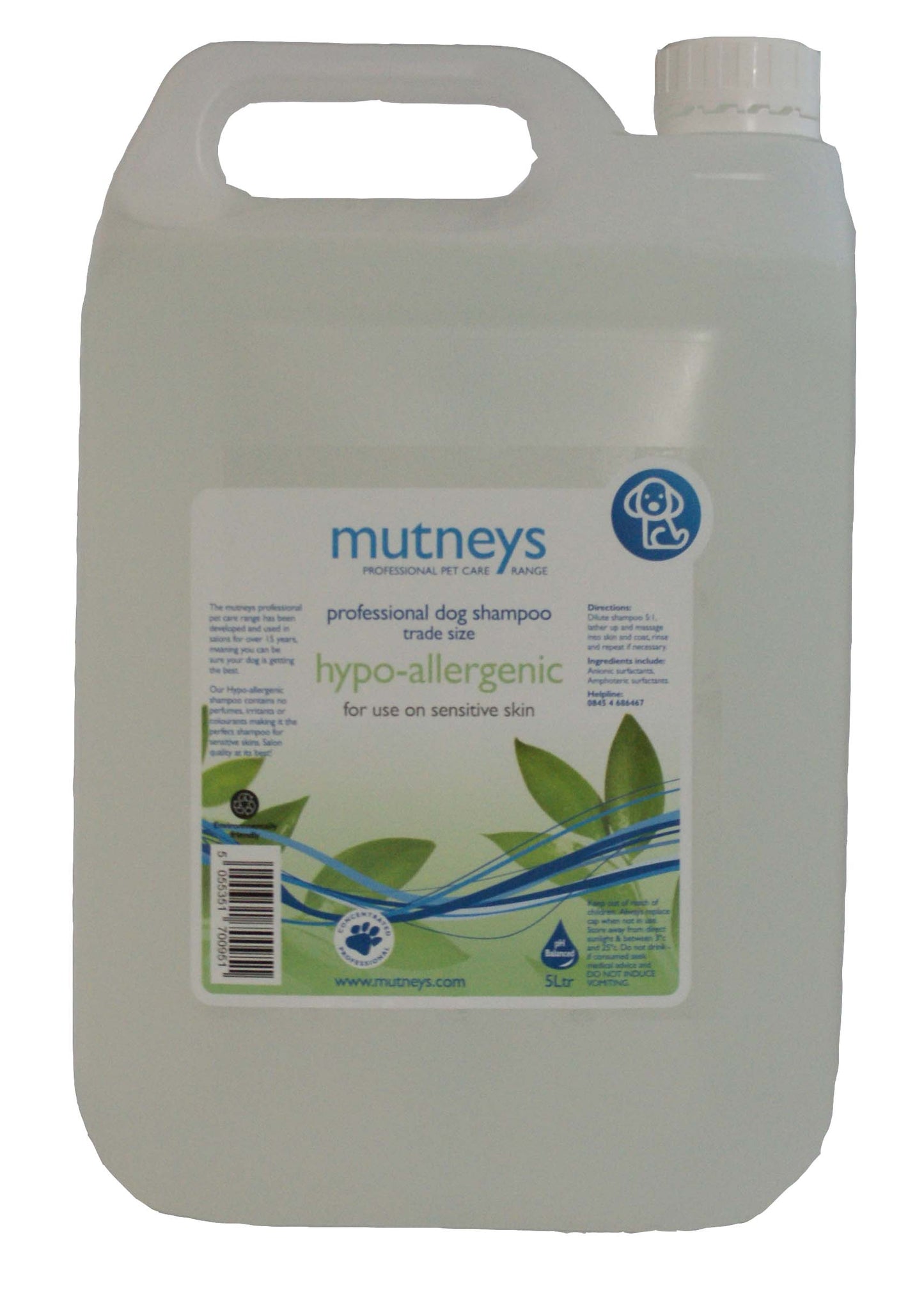 Mutneys Hypo Allergenic Shampoo 5ltr