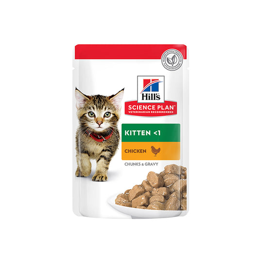 Hill’s Science Plan Tender Chunks In Gravy Kitten Chicken Pouches (12x85g)