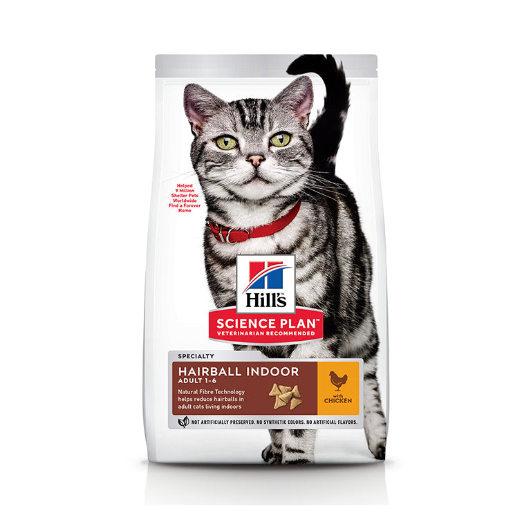 Hill’s Science Plan Hairball Indoor Adult Cat Food With Chicken (300g)