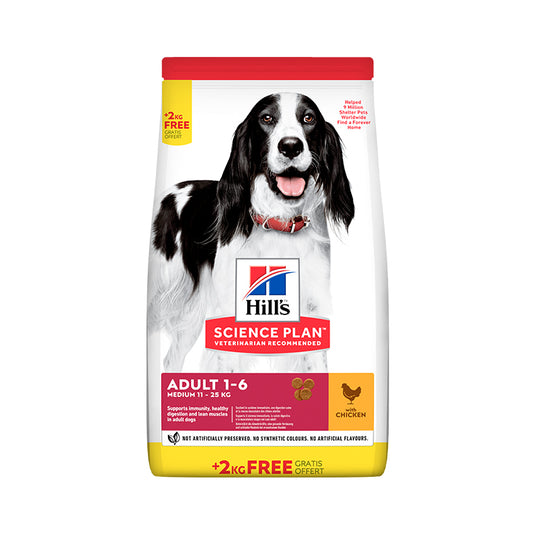 Hill’s Science Plan Medium Adult Dog Food With Chicken Bonus Bag 14 Kg