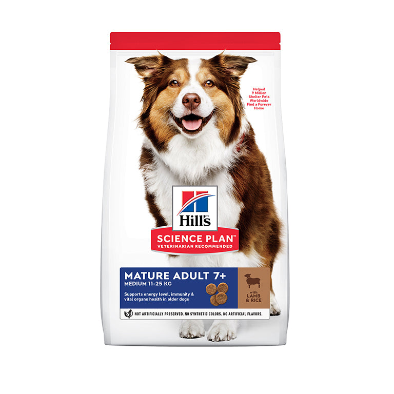 Hill’s Science Plan Medium Mature Adult 7+ Dog Food With Lamb & Rice (14kg)