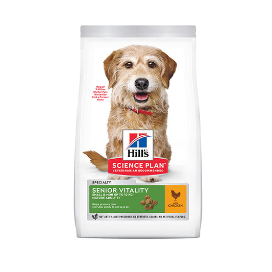 Hill’s Science Plan Senior Vitality Small & Mini Mature Adult 7+ Dog Food With Chicken & Rice 1.5 Kg