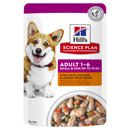 Hill’s SCIENCE PLAN Adult Small & Mini Dog Stew With Chicken & Added Vegetables Pouch(12x80g)
