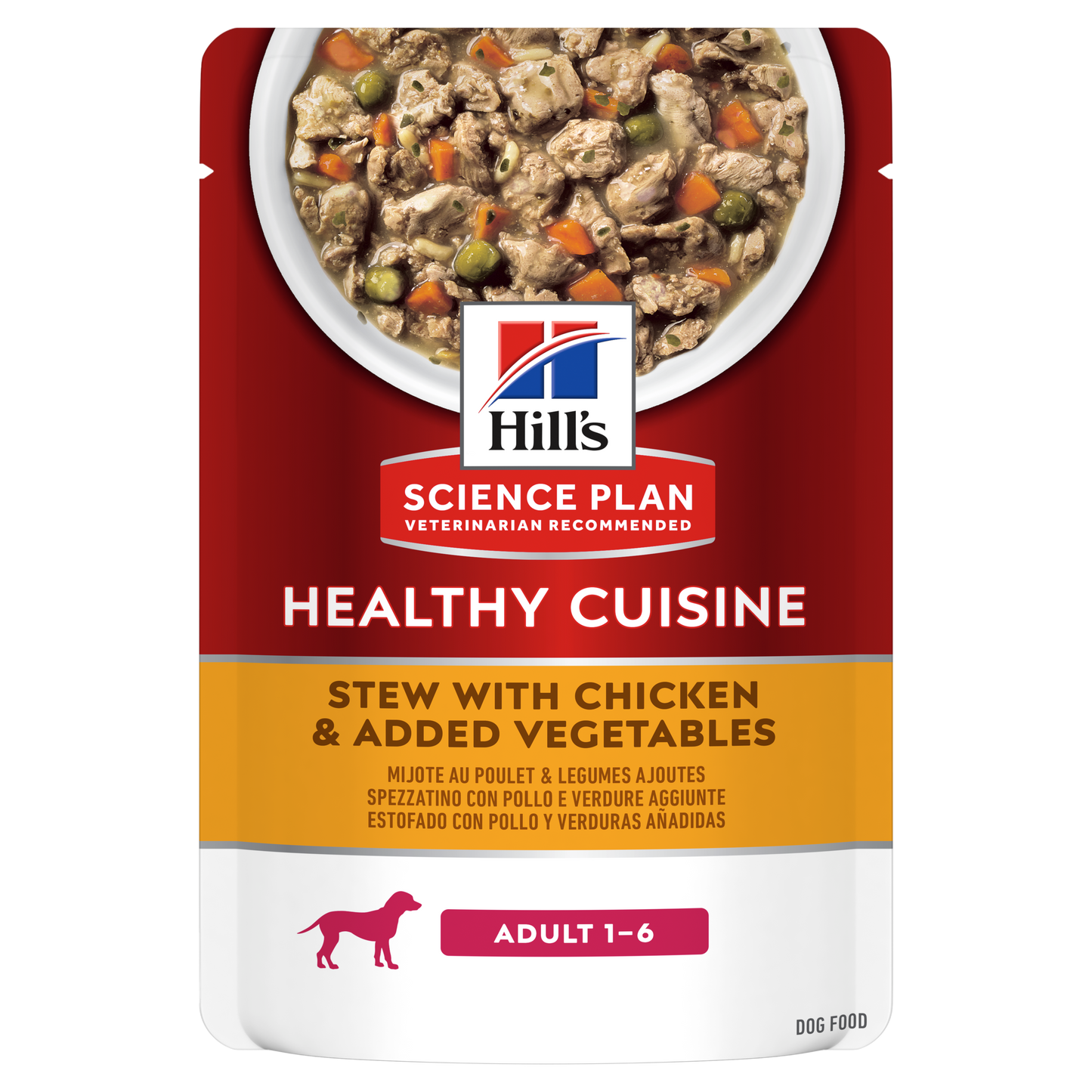 Hill’s SCIENCE PLAN HEALTHY CUISINE Adult Dog Stew With Chicken & Added Vegetables Pouch(12x90g)