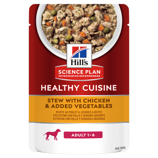 Hill’s SCIENCE PLAN HEALTHY CUISINE Adult Dog Stew With Chicken & Added Vegetables Pouch(12x90g)