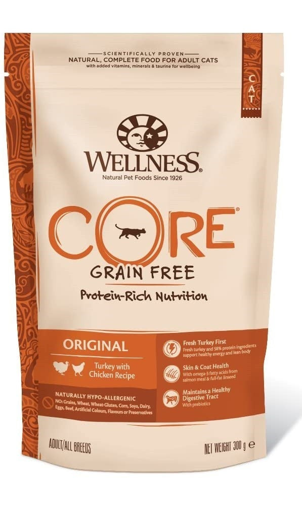 Wellness CORE Original Turkey with Chicken Recipe Dry Cat Food, 300g