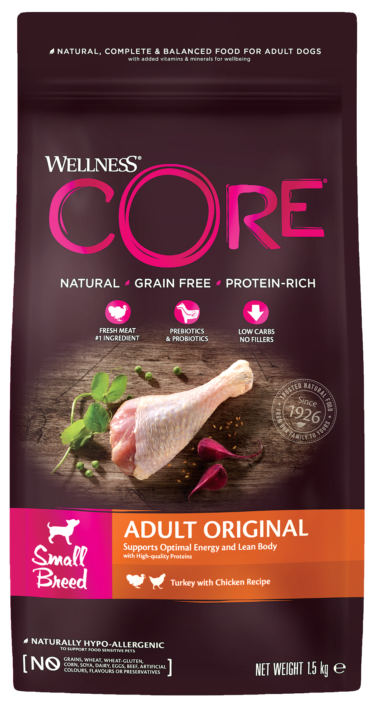 Wellness CORE Small Breed Adult Original Turkey with Chicken Recipe Dry Dog Food, 5 Kg