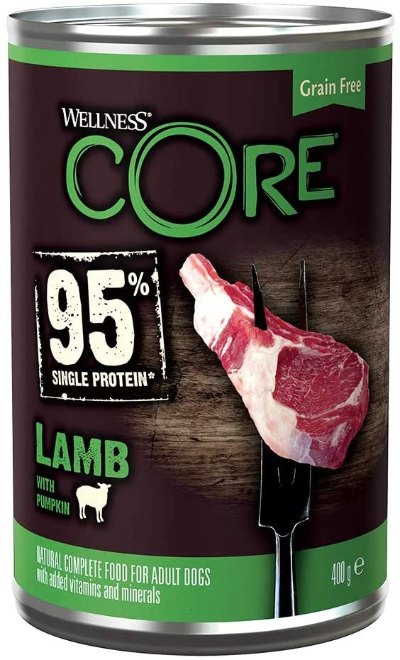 Wellness CORE Grain Free Lamb with Pumpkin Recipe Wet Dog Food, 400 g