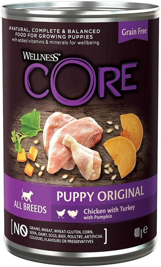 Wellness CORE Grain Free Chicken, Turkey & Pumpkin Recipe Wet Puppy Food, 400g