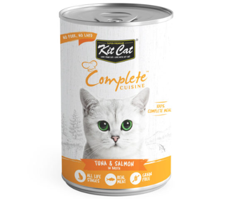 Kit Cat Complete Cuisine Tuna And Salmon In Broth 150g