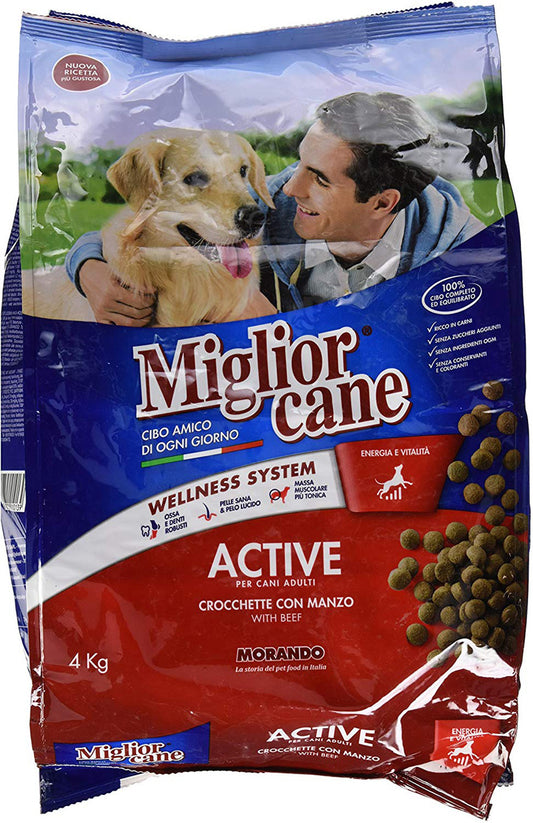 Miglior Croquettes Active With Beef Dog Dry Food, 4Kg