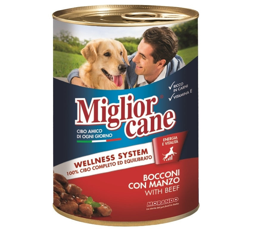 Miglior Cane Chunks Beef Canned Dog Food, 1250g