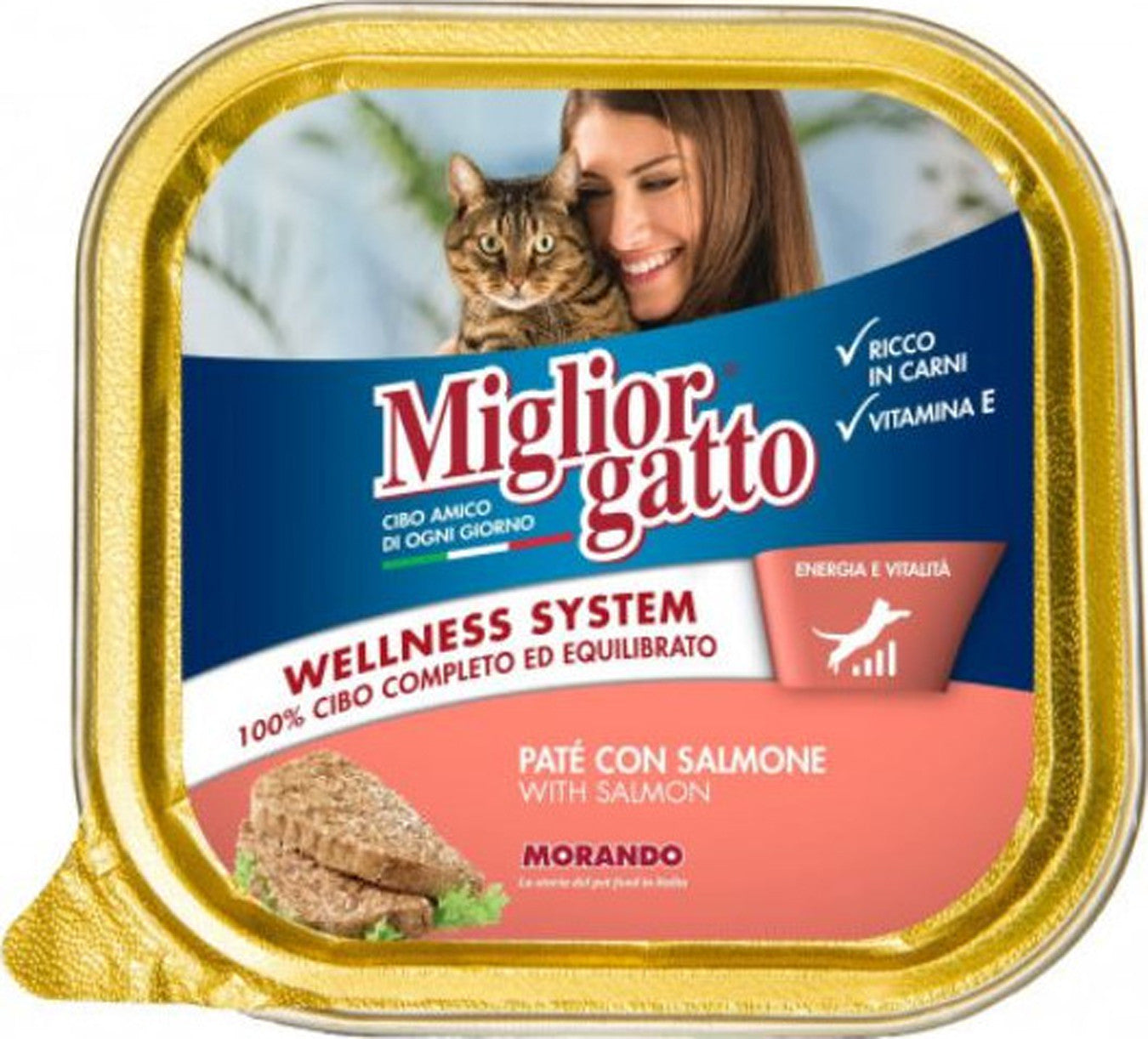 Miglior Pate with Salmon Cat Food, 100g, Pack of 24