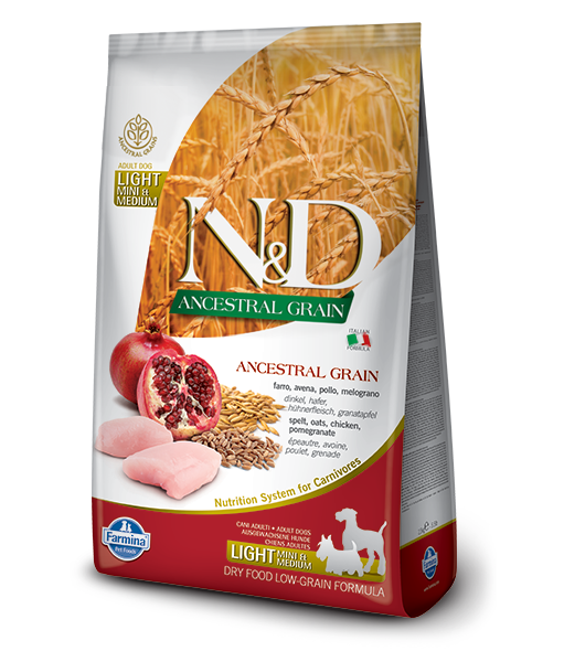 Farmina N & D Light Mini and Medium Ancestral Grain, 800g