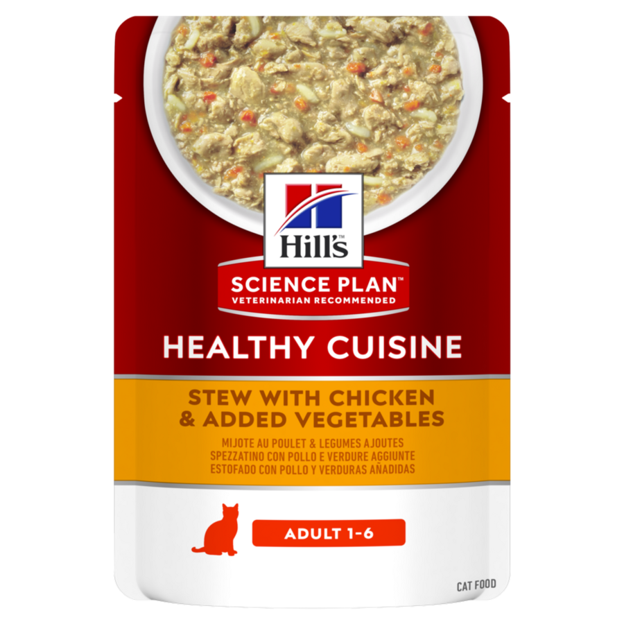 Hill’s SCIENCE PLAN HEALTHY CUISINE Adult Cat Stew With Chicken & Added Vegetables Pouch (12x80g)