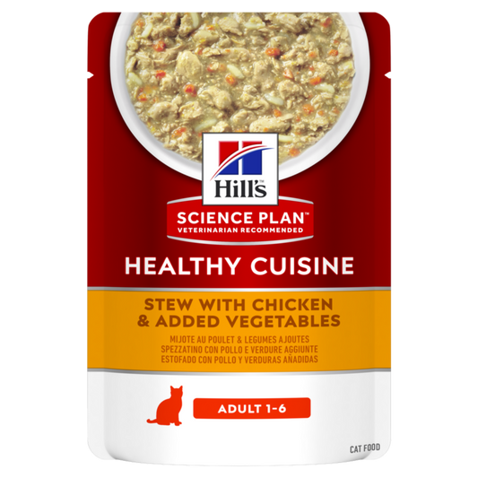 Hill’s SCIENCE PLAN HEALTHY CUISINE Adult Cat Stew With Chicken & Added Vegetables Pouch (12x80g)