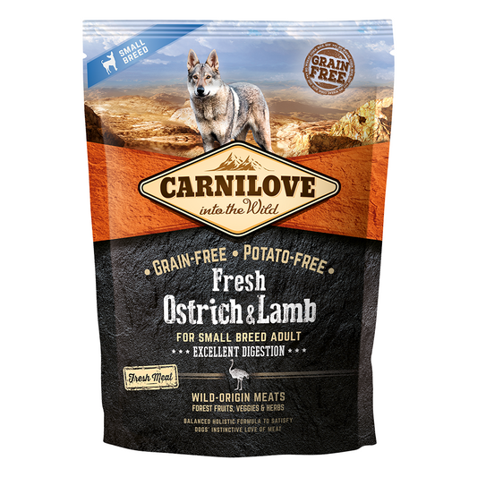 Carnilove Fresh Ostrich & Lamb For Small Breed Adult Dogs 1.5kg