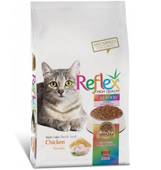 Reflex High Quality Multi Color Chicken Cat Dry Food, 15 Kg