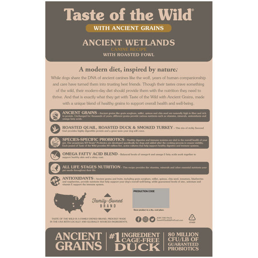 Taste of The Wild, Ancient Wetlands Canine Recipe 2.27 Kg